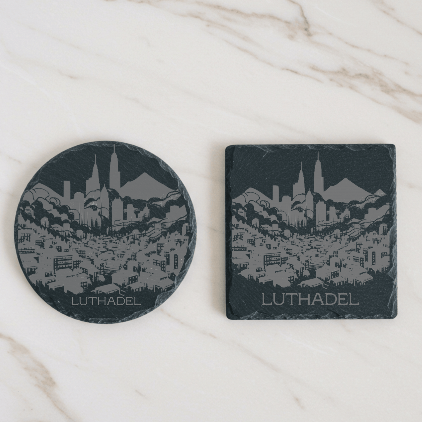 'Luthadel' Engraved Slate Coaster